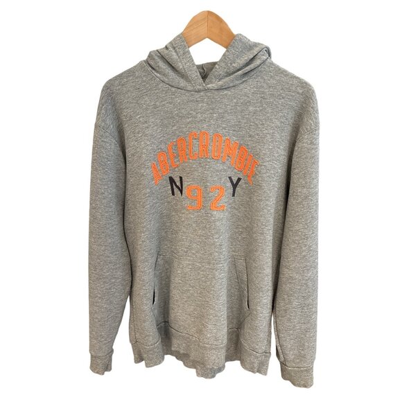 Abercrombie & Fitch Men's Hooded Sweatshirt N92Y Gray Large - Picture 1 of 6